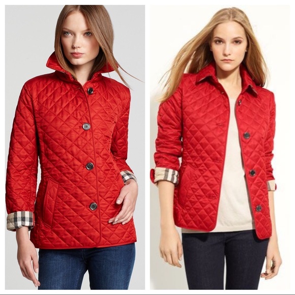 Burberry Jackets & Blazers - Burberry Brit Copford quilted red jacket